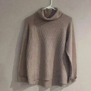 C&C California wool blend dark tan cowl‎ neck sweater women's medium